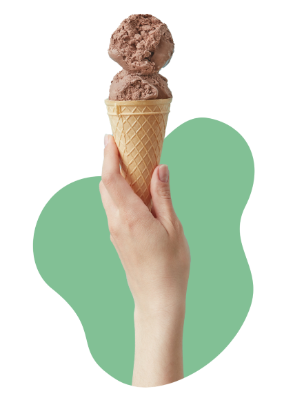 ice cream in hand